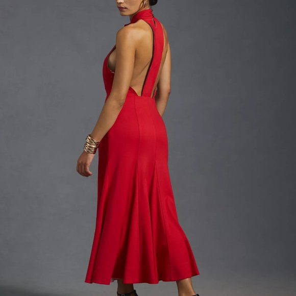 HTF Anthropologie Maeve Halter Midi Dress - Picture 1 of 9